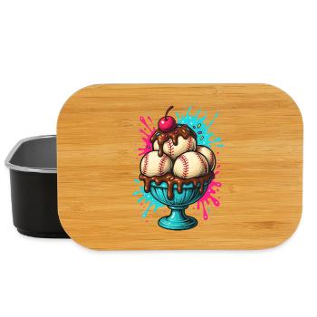 Baseball-Sundae Leckerei - Lunch Box - Schwarz - Vorne