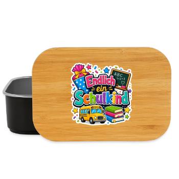 Schulkind 2026 Einschulung 2026 Schulanfang - Lunch Box - Schwarz - Vorne