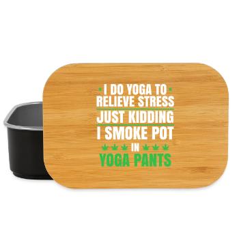 Yoga-Hosen-Pot-Witz-T-Shirt - Lunch Box - Schwarz - Vorne