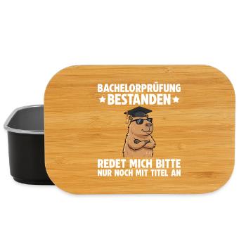 Bachelorprüfung bestanden – Capybara Abschluss - Lunch Box - Schwarz - Vorne