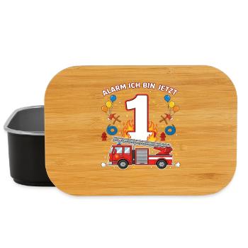 Alarm Ich Bin Jetzt 1 Feuerwehr Geburtstag - Lunch Box - Schwarz - Vorne