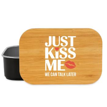 Just Kiss Me Talk Later Küss Mich JGA Single Party - Lunch Box - Schwarz - Vorne