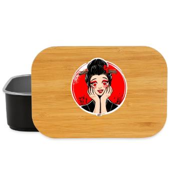 Geisha Heart Pop Art - Lunch Box - Schwarz - Vorne