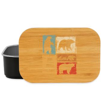 Bears Perspectives Retro Animal Print - Lunch Box - black - Front