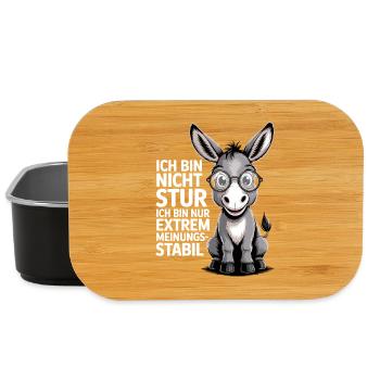 Ich bin nicht stur nur extrem meinungsstabil, Esel - Lunch Box - Schwarz - Vorne
