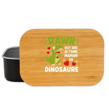 Dinosaure d'amour pour Maman - Boîte à goûter - noir - Devant