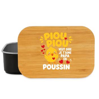 Poussin Coeur: Je t'aime Papa - Boîte à goûter - noir - Devant