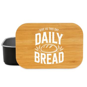 Daily Bread Bold Typography Logo - Lunch Box - black - Front
