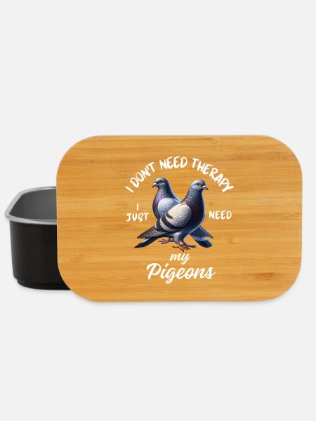 Pigeon Therapy Funny - Lunch Box - black