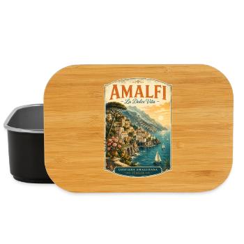 Amalfi Coast Vintage Travel Poster - Lunch Box - black - Front