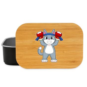 Cat Boxer Boxing Gloves Boxing - Lunch Box - black - Front