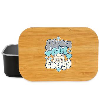 Cute Funny Gifts for Women, Alpaca Girl Energy - Lunch Box - Schwarz - Vorne