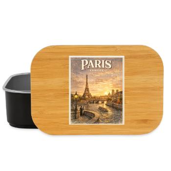 Pariser Seine Vintage-Reiseplakat - Lunch Box - Schwarz - Vorne