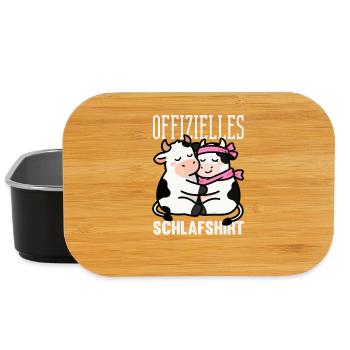 Offizielles Schlafshirt Süße Kühe Pyjama Kuh - Lunch Box - Schwarz - Vorne