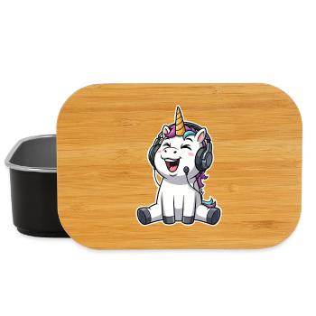 Unicorn Singing Listening to Music - Lunch Box - black - Front