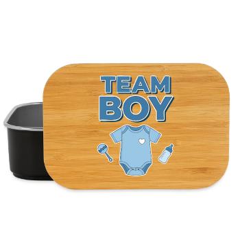 Gender Reveal Team Boy Baby Shower Baby - Lunch Box - black - Front