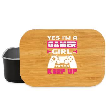 Yes Im A Gamer Girl Try To Keep Up Zockerin - Boîte à goûter - noir - Devant