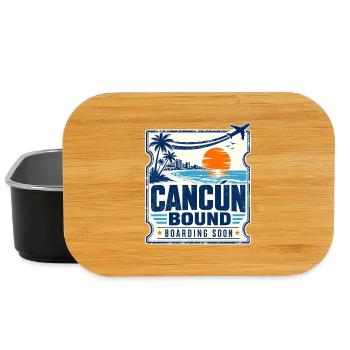 Strandurlaubsgeschenke, bald Boarding Richtung Cancun - Lunch Box - Schwarz - Vorne