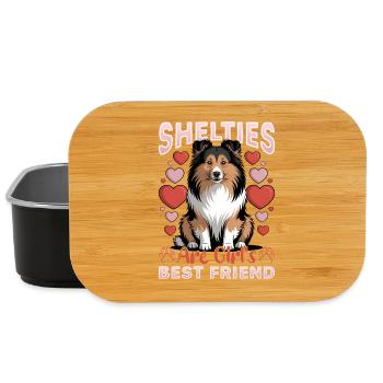 Chien Shetland Sheltie Race - Boîte à goûter - noir - Devant