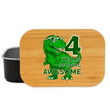 DINO 4 YEARS DINOSAUR 4TH BIRTHDAY - Lunch Box - black - Front