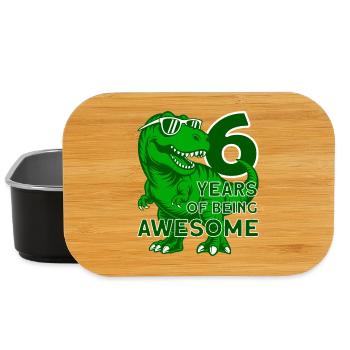 DINO 6 JAHRE DINOSAURIER 6. GEBURTSTAG - Lunch Box - Schwarz - Vorne