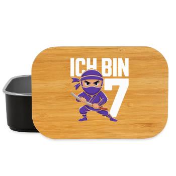 Ich bin 7 siebter Geburtstag Ninja - Lunch Box - black - Front
