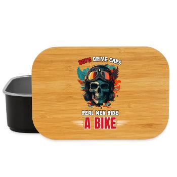 Real Men Ride A Bike Biker - Lunch Box - black - Front