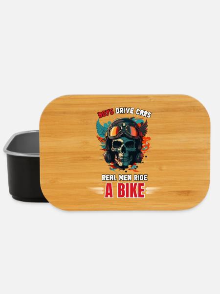 Real Men Ride A Bike Biker - Lunch Box - black