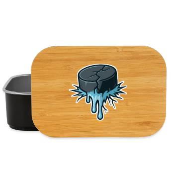 Cracking Hockey Puck Graphic - Lunch Box - black - Front