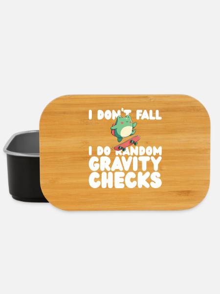 I Don't Fall I Do Random Gravity Checks - Lunch Box - Schwarz