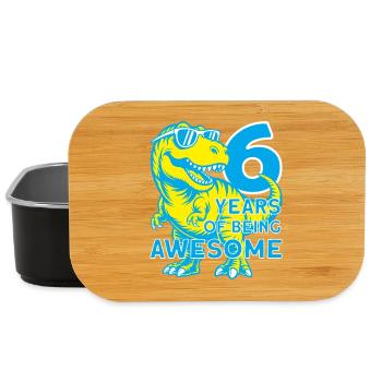 DINO 6 JAHRE DINOSAURIER 6. GEBURTSTAG - Lunch Box - Schwarz - Vorne