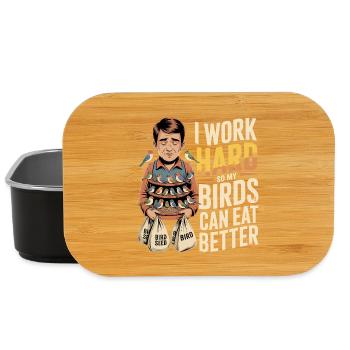 Work hard to make birds eat better - Lunch Box - black - Front