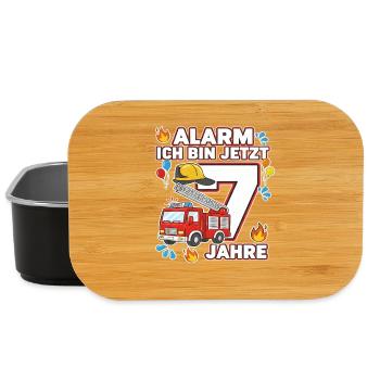Alarm Ich Bin Jetzt 7 Feuerwehr Geburtstag - Lunch Box - Schwarz - Vorne