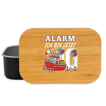Alarm Ich Bin Jetzt 9 Feuerwehr Geburtstag - Lunch Box - Schwarz - Vorne