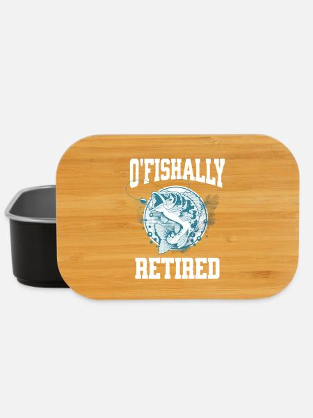Ofishally Retired Funny Fishing Retirement Gift - Lunch Box - black