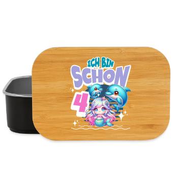 4. Geburtstag Meerjungfrau - Lunch Box - Schwarz - Vorne