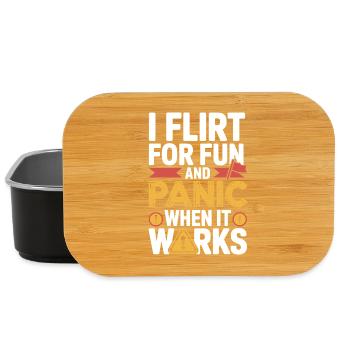 I Flirt For Fun Panic When It Works Flirten Single - Lunch Box - black - Front