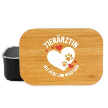 Tierärztin Mit Herz Und Verstand Pfotenliebe - Lunch Box - Schwarz - Vorne
