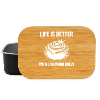 Breakfast Life Is Better With Cinammon Rolls - Lunch Box - black - Front