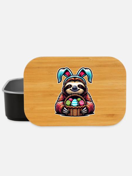 Faultier Ostern Osterhase  - Lunch Box - Schwarz