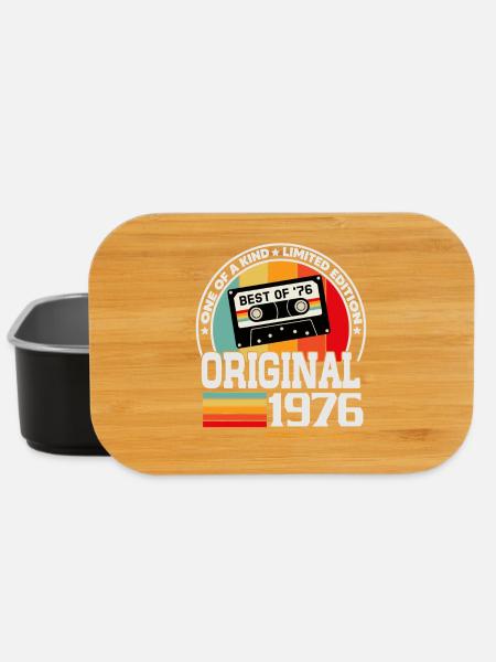 Original 1976 Vintage Retro Birthday Gift - Lunch Box - black