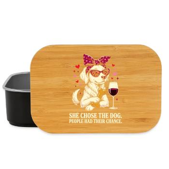 She Chose The Dog Funny Mom - Lunch Box - black - Front