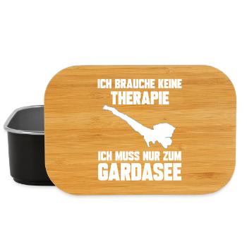 Ich brauche keine Therapie ich muss zum Gardasee - Lunch Box - Schwarz - Vorne