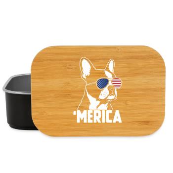 Merica USA Flagge Patriotischer Boston Terrier - Lunch Box - Schwarz - Vorne