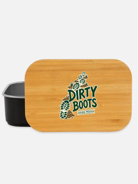 Dirty Boots Good Mood Hiking Trail Adventure Quote - Lunch Box - black
