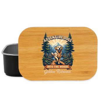 Chiens d’aventure – Golden Retriever Randonnée Vintage - Boîte à goûter - noir - Devant