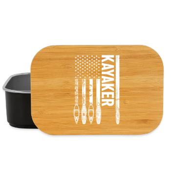 Kayak Sports nautiques Kayakiste sous le drapeau américain - Boîte à goûter - noir - Devant