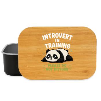 Introverti en formation, panda paresseux mignon, - Boîte à goûter - noir - Devant