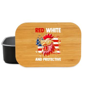 Patriotic Farmer Rooster Flock Poultry USA Pride C - Lunch Box - black - Front