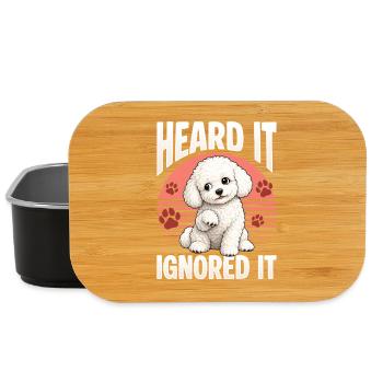 Bichon Frise Dog Breed - Lunch Box - black - Front
